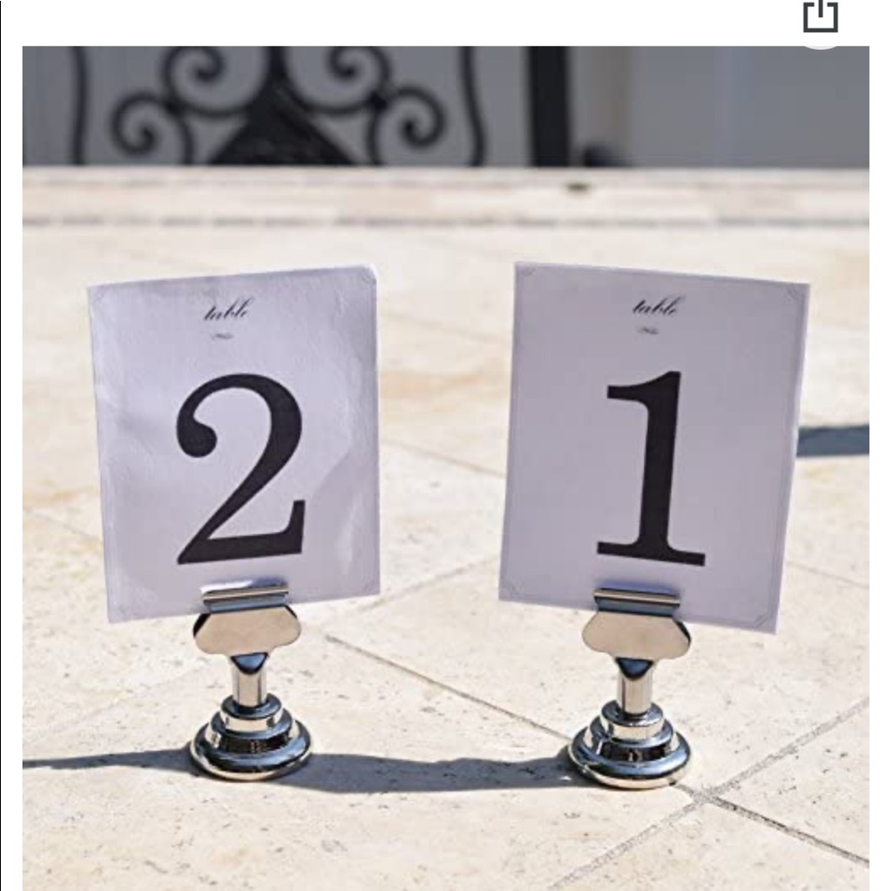 Silver Chrome Place card holders